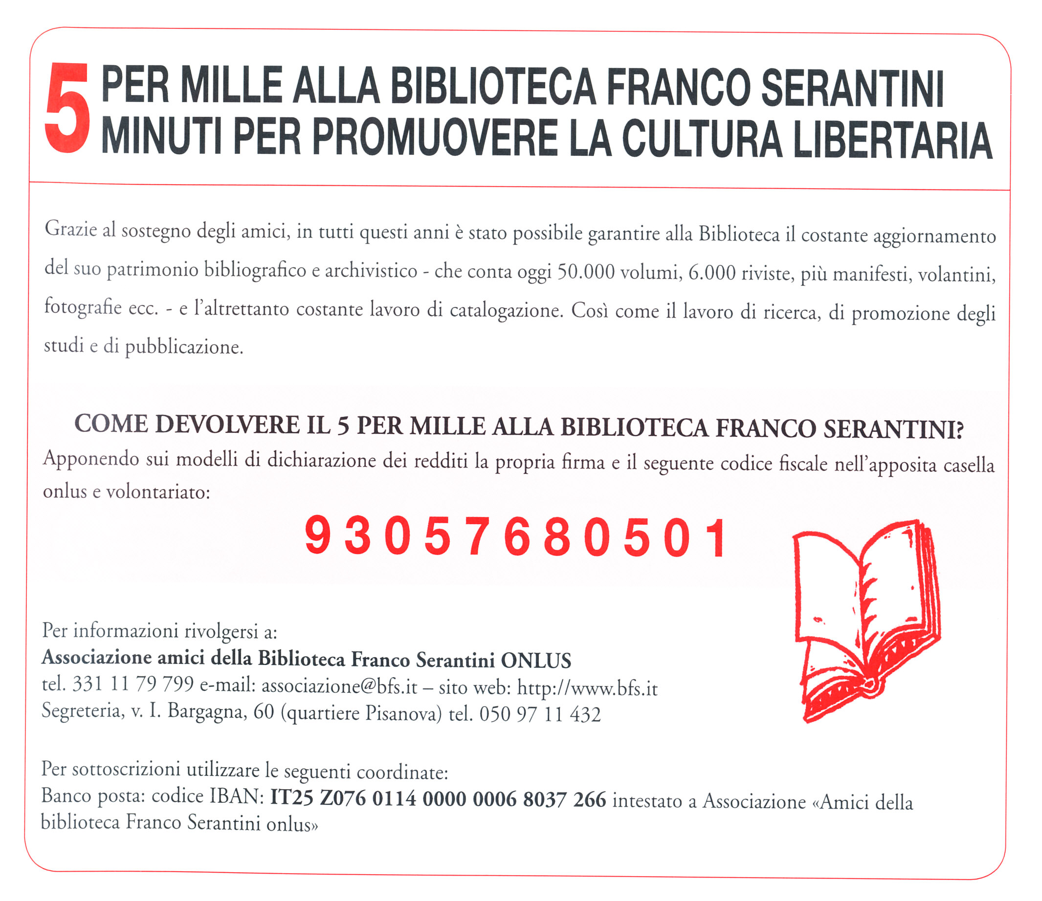 5xmille alla Biblioteca Franco Serantini